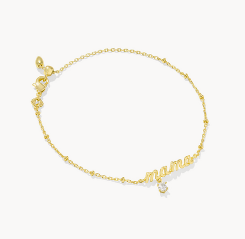 Mama Gold Crystal Delicate Chain Bracelet