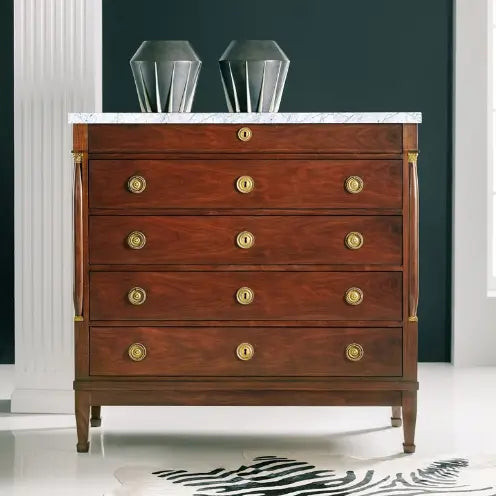 Modern History Walnut Chest with Columns Modern History