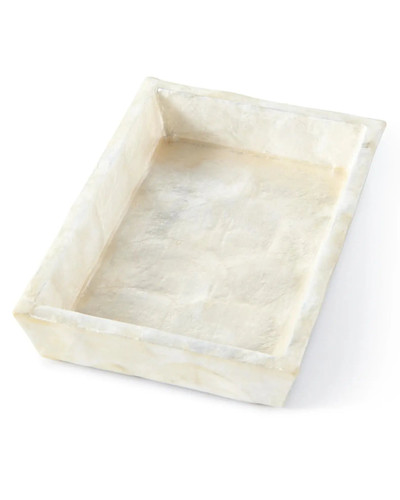 Pigeon & Poodle Andria Rectangular Soap Dish in Pearlized Capiz Pigeon & Poodle