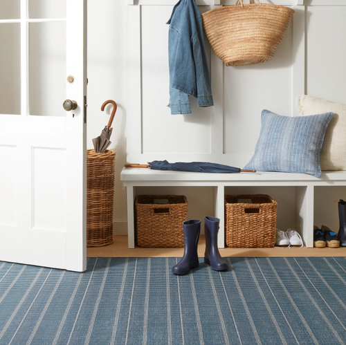 Dash & Albert Samson Navy Machine Washable Rug Dash and Albert