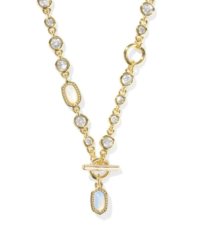 Mini Elisa and Abbie Gold Convertible Strand Necklace White Mix Kendra Scott