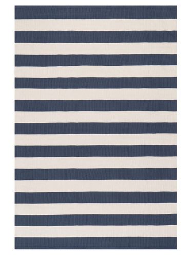 Dash & Albert Banks Stripe Navy Handwoven Indoor/Outdoor Rug Dash and Albert