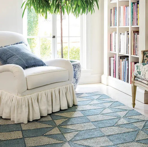 Dash & Albert Ojai Blue Loom Knotted Cotton Rug Dash and Albert