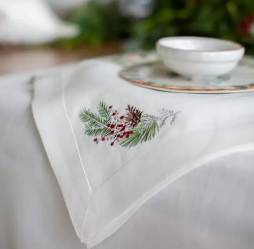 Natale Sprig Large Napkin - Set of 4 Arte Italica
