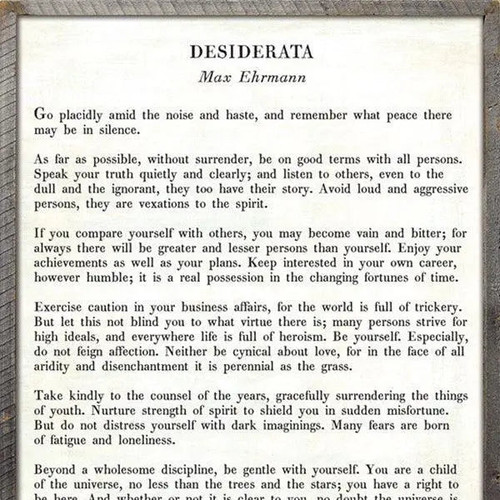 Sugarboo Designs Desiderata - Poetry Collection Sign