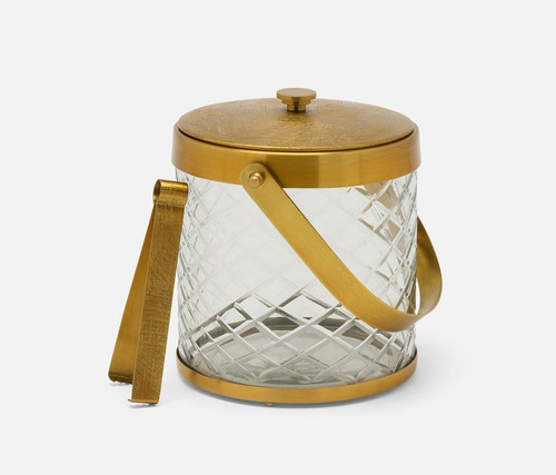 Blue Pheasant Sevasti Antique Brass Ice Bucket Blue Pheasant