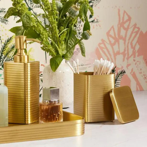 Pigeon & Poodle Adelaide Small Canister in Matte Gold Pigeon & Poodle