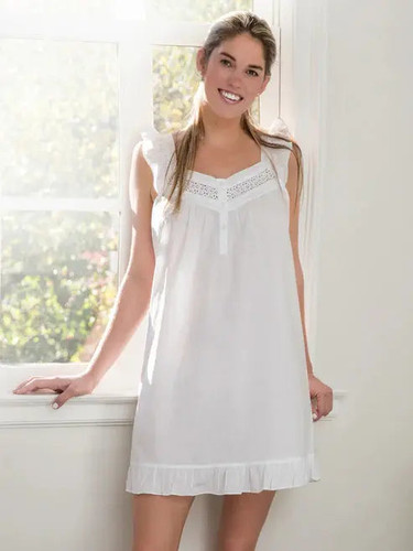 Jacaranda Living April White Cotton Nightgown Jacaranda Living