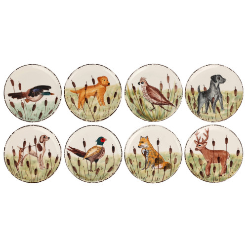 Wildlife Assorted Canape Plates - Set of 8 VIETRI