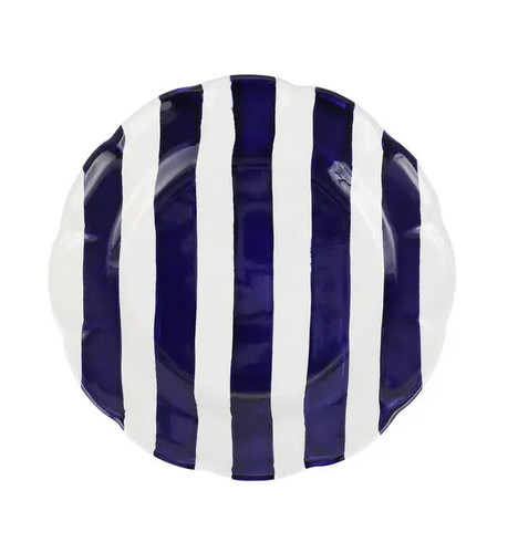 Vietri Amalfitana Cobalt Stripe Salad Plate - Set of 4 Vietri