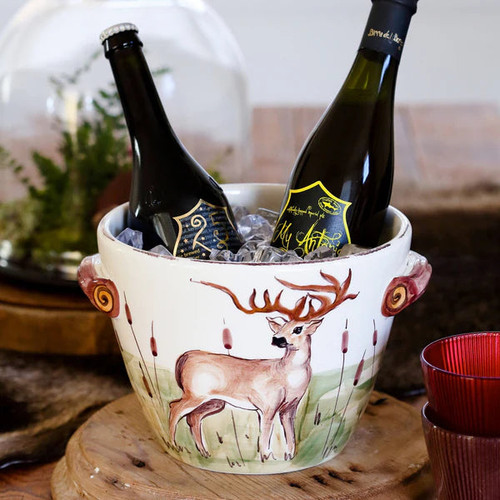 Wildlife Deer Handled Deep Serving Bowl VIETRI