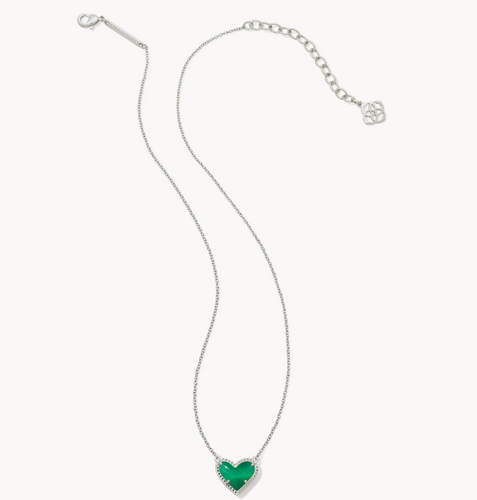 Kendra Scott Ari Heart Silver Pendant Necklace
