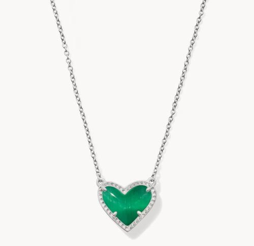 Kendra Scott Ari Heart Silver Pendant Necklace