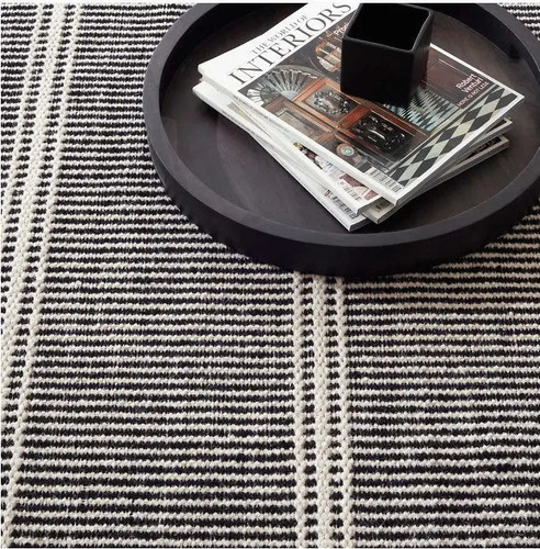 Dash & Albert Malta Black Ivory Woven Wool Rug Dash and Albert