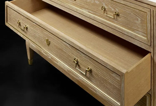 Modern History French Three Drawer Commode - Oak - Lavender Fields