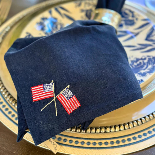 American Flag Napkin Set Arte Italica