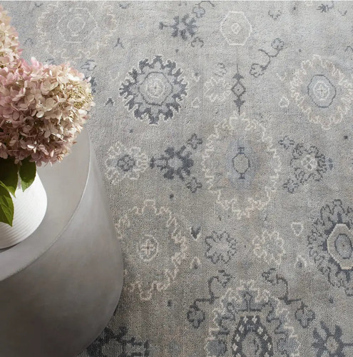 Dash & Albert Lila Grey Hand Knotted Wool Rug - Lavender Fields