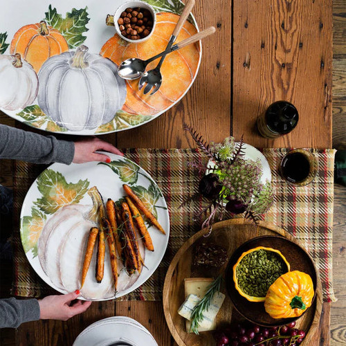 Pumpkins Large Oval Platter w/ Assorted Pumpkins VIETRI