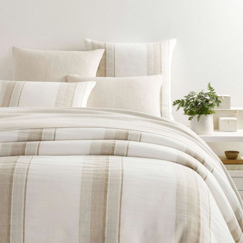 Pine Cone Hill Napa Stripe Linen Natural Duvet Cover Pine Cone Hill