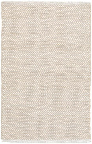 Dash & Albert Herringbone Linen/White Indoor/Outdoor Rug