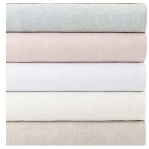 Pine Cone Hill Lush Linen Natural Bedskirt - Lavender Fields