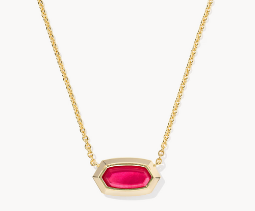 Kendra Scott Elisa Bezel Gold Short Pendant Necklace
