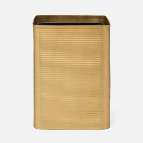 Pigeon & Poodle Adelaide Square Wastebasket in Matte Gold Pigeon & Poodle