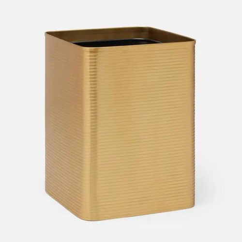 Pigeon & Poodle Adelaide Square Wastebasket in Matte Gold Pigeon & Poodle