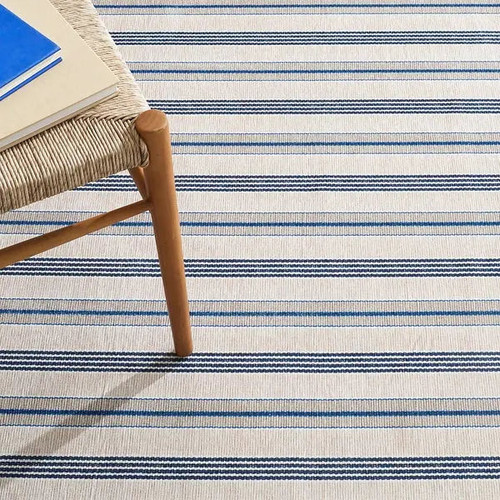 Dash & Albert Nimes Ticking Neutral Washable Rug Dash and Albert