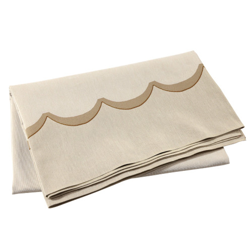 Tavola Natural Scalloped Tablecloth VIETRI