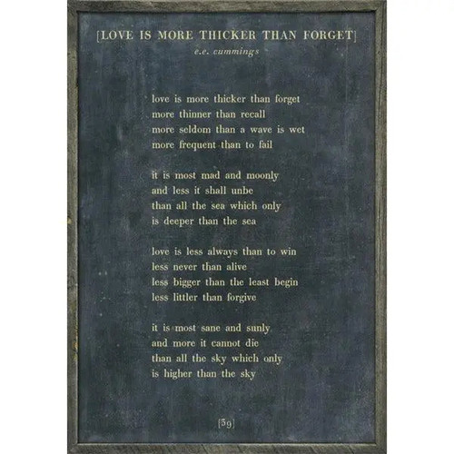 Sugarboo Designs Love is More Thicker - Poetry Collection Sign