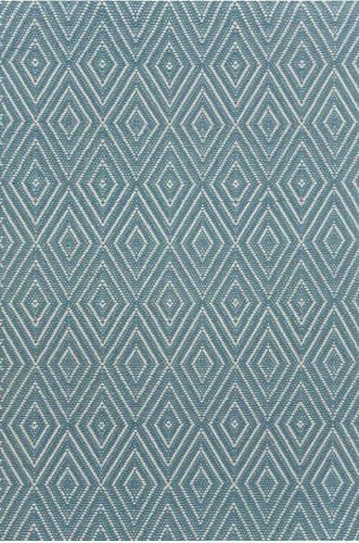 Dash & Albert Diamond Slate/Light Blue Indoor/Outdoor Rug