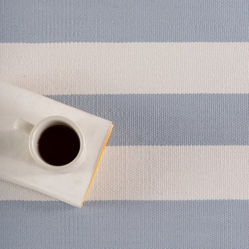Dash & Albert Banks Stripe Swedish Blue Handwoven Indoor/Outdoor Rug Dash and Albert