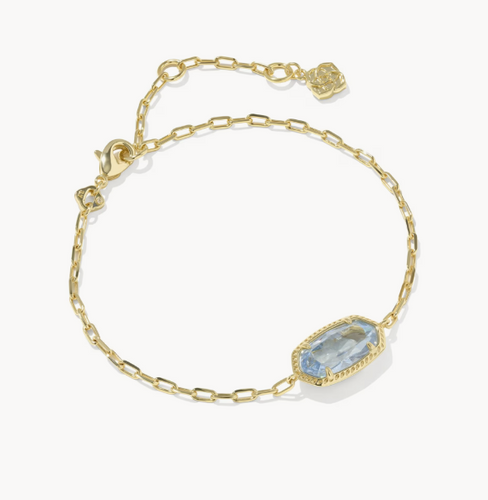 Elaina Luxe Gold Chain Bracelet in Light Blue CZ