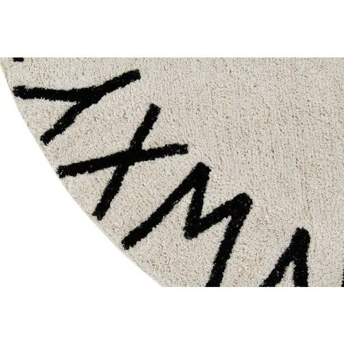 Lorena Canals Washable Rug Round ABC Natural - Black - Lavender Fields