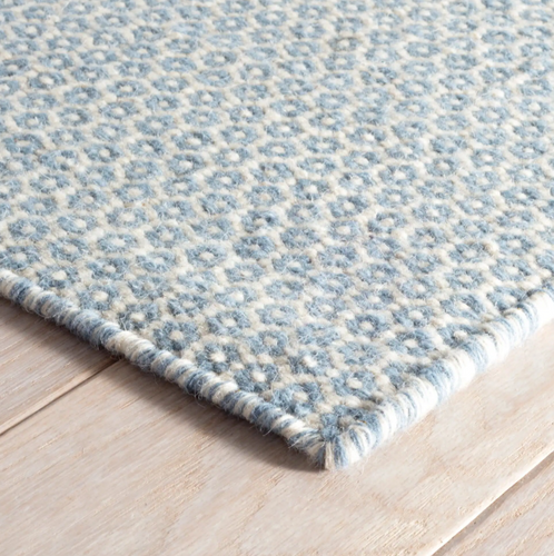 Dash & Albert Honeycomb French Blue/Ivory Wool Woven Rug