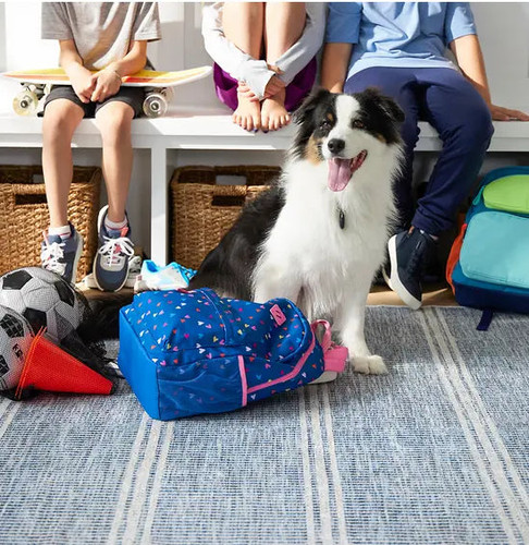 Dash & Albert Malta Blue Washable Rug Dash and Albert