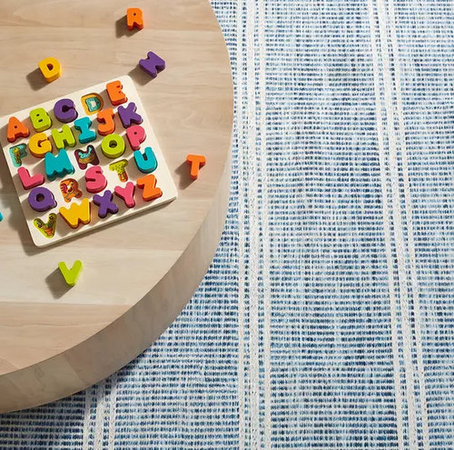 Dash & Albert Malta Blue Washable Rug Dash and Albert