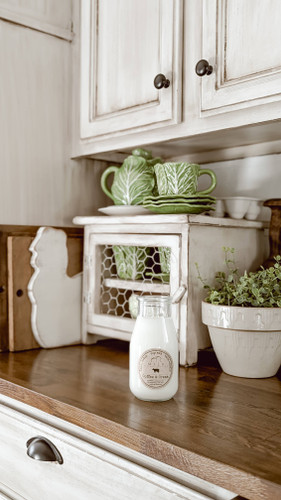 Milk Bottle Candle Coffee & Cream Milk Reclamation Barn