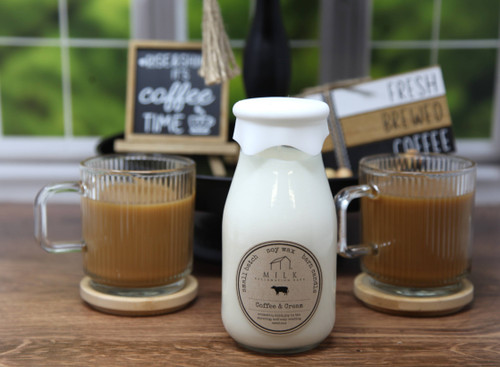 Milk Bottle Candle Coffee & Cream Milk Reclamation Barn