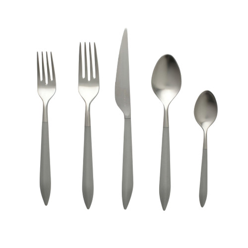Ares Argento & Light Gray Five-Piece Place Setting VIETRI