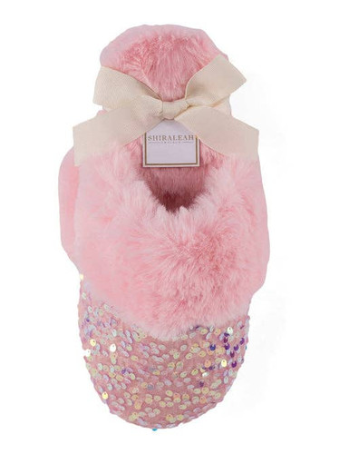 Pink Sequin Slippers Shiraleah