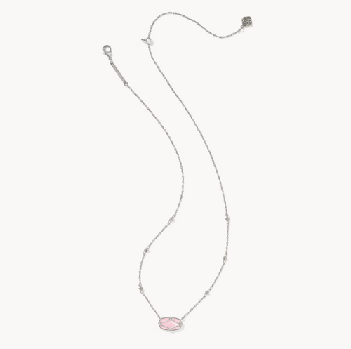 Kendra Scott Elisa Lattice Frame Silver Short Pendant Necklace