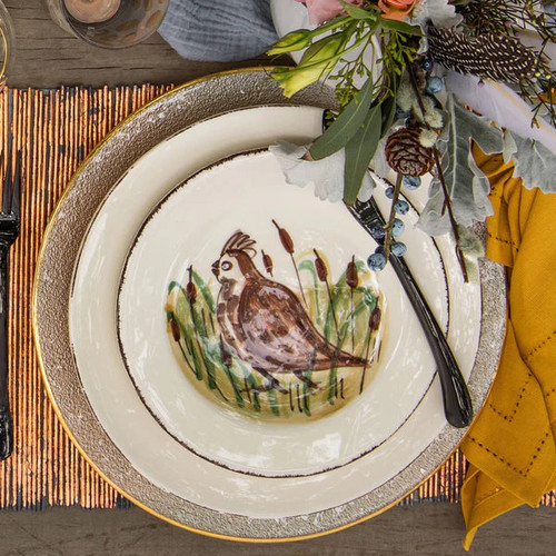 Wildlife Quail Salad Plate VIETRI
