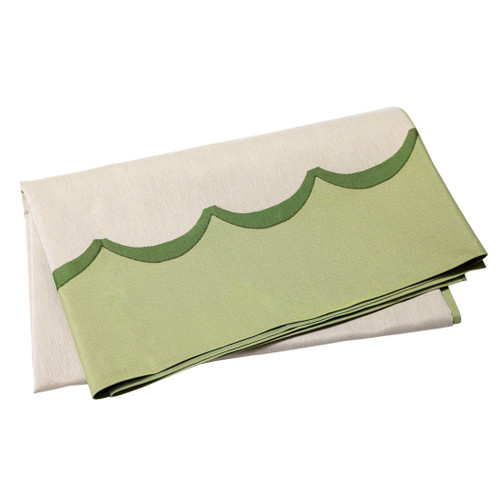 Tavola Green Scalloped Tablecloth VIETRI
