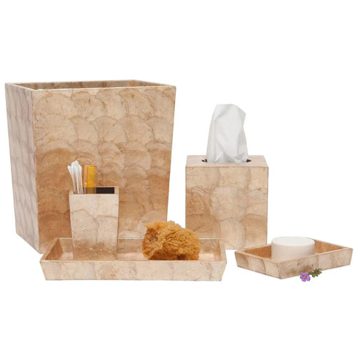 Pigeon & Poodle Andria Nested Trays in Smoked Capiz Pigeon & Poodle
