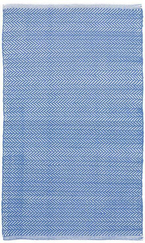 Dash & Albert Herringbone French Blue/White Indoor/Outdoor Rug