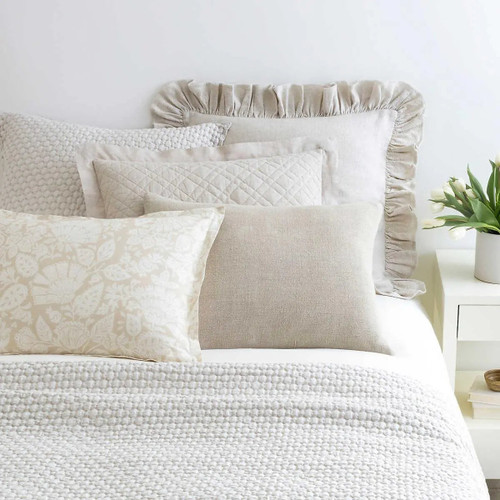 Pine Cone Hill Washed Linen Natural Quilted Sham