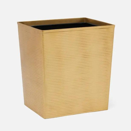 Pigeon & Poodle Adelaide Rectangular Wastebasket in Matte Gold Pigeon & Poodle