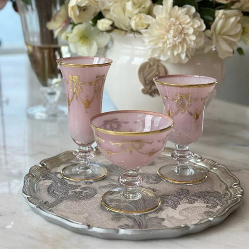 Rialto Borghese Pink with Gold Flute Arte Italica
